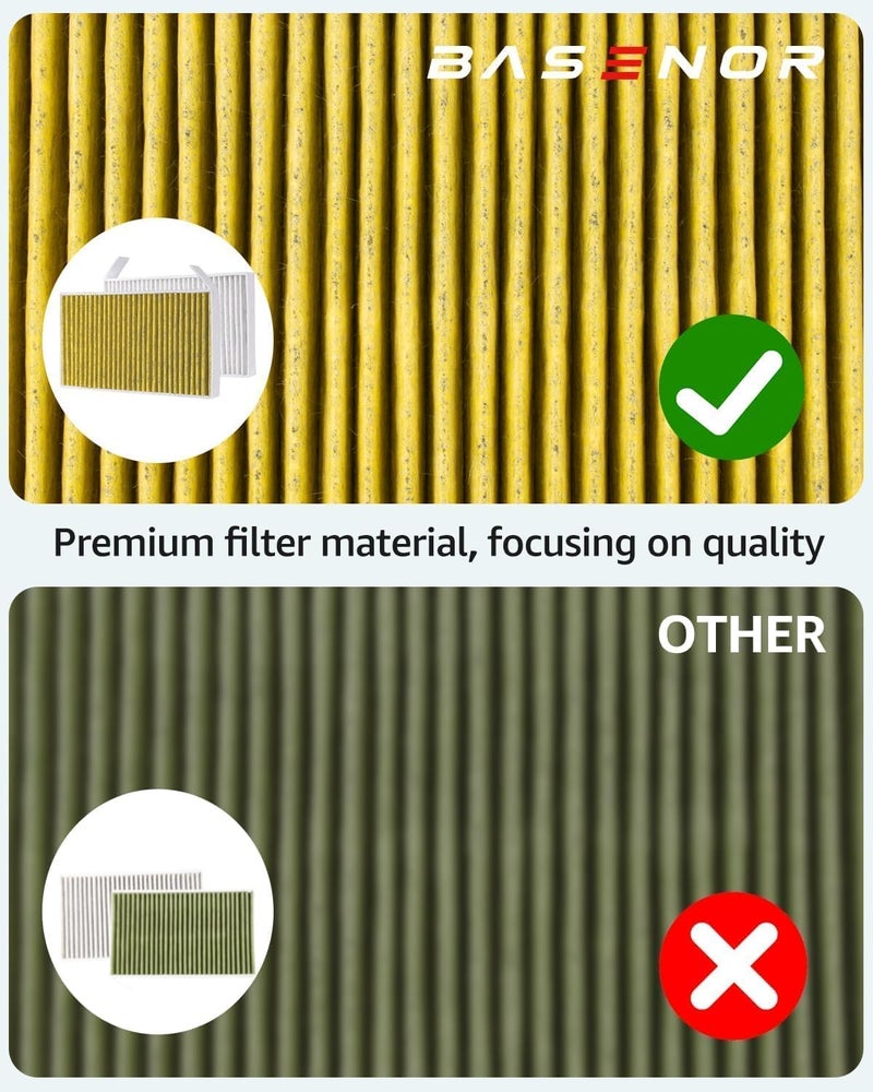 BASENOR 2026 Tesla Model Y Model 3 Cabin Air Filter with Activated Carbon [OEM Filter Replacement] for 2020-2026 Model Y Juniper 2017-2026 Tesla 3 Highland (Standard/Premium/Performance) - Image 4